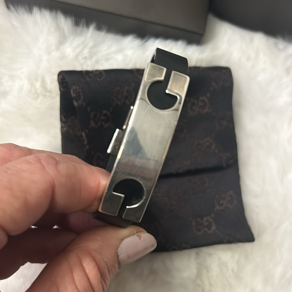 Gucci 925 silver and black leather bracelet with box and dust bag - Picture 15 of 16